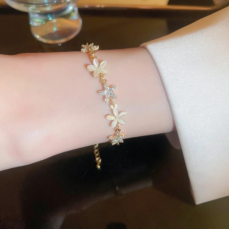 Opal Flower Zircon Bracelet