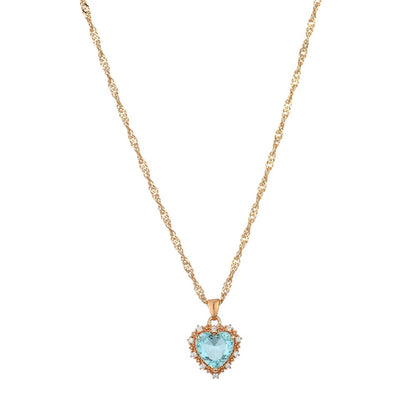 Gold Plated Heart Zircon Necklace