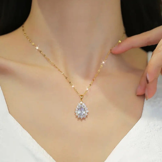 Water Drop Zircon Necklace