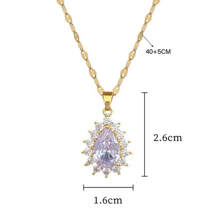 Water Drop Zircon Necklace