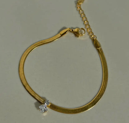 Roya Snake Chain Bracelet ~ 18K Gold Plated