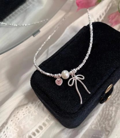 Mei Heart Bow Necklace