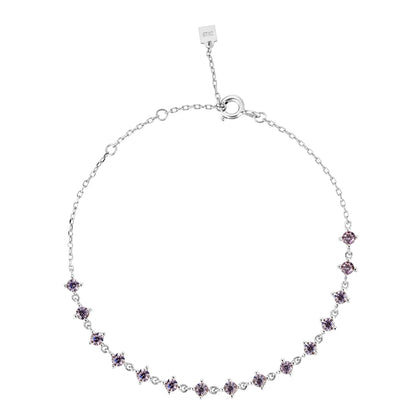 Purple Zircon Chain Bracelet