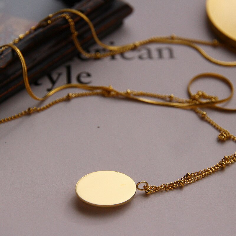 Double Chain Oval Star Necklaces