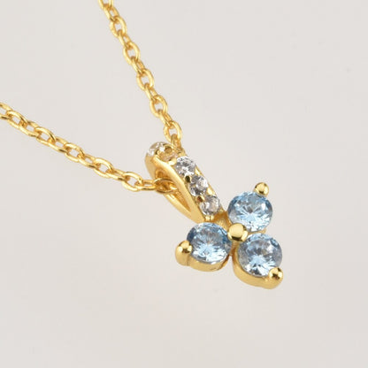 Blue Rose Zircon Necklace