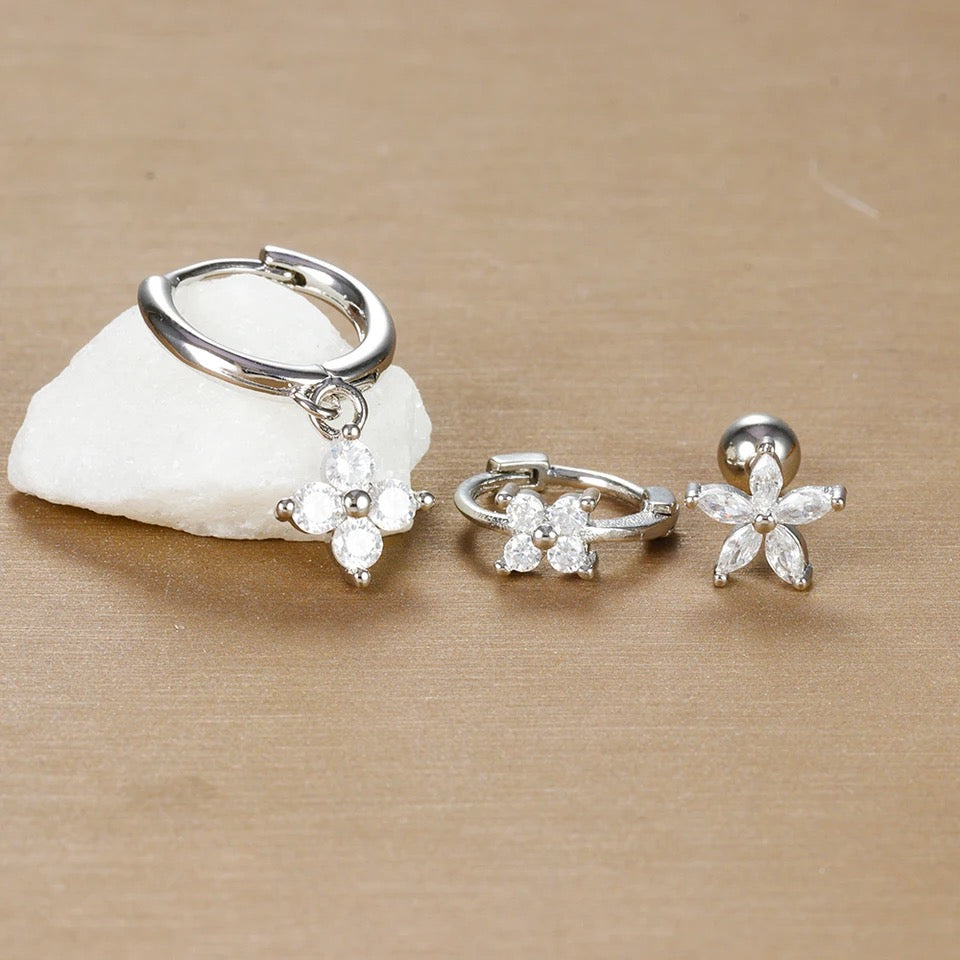 3Pcs Sera Flower Earrings