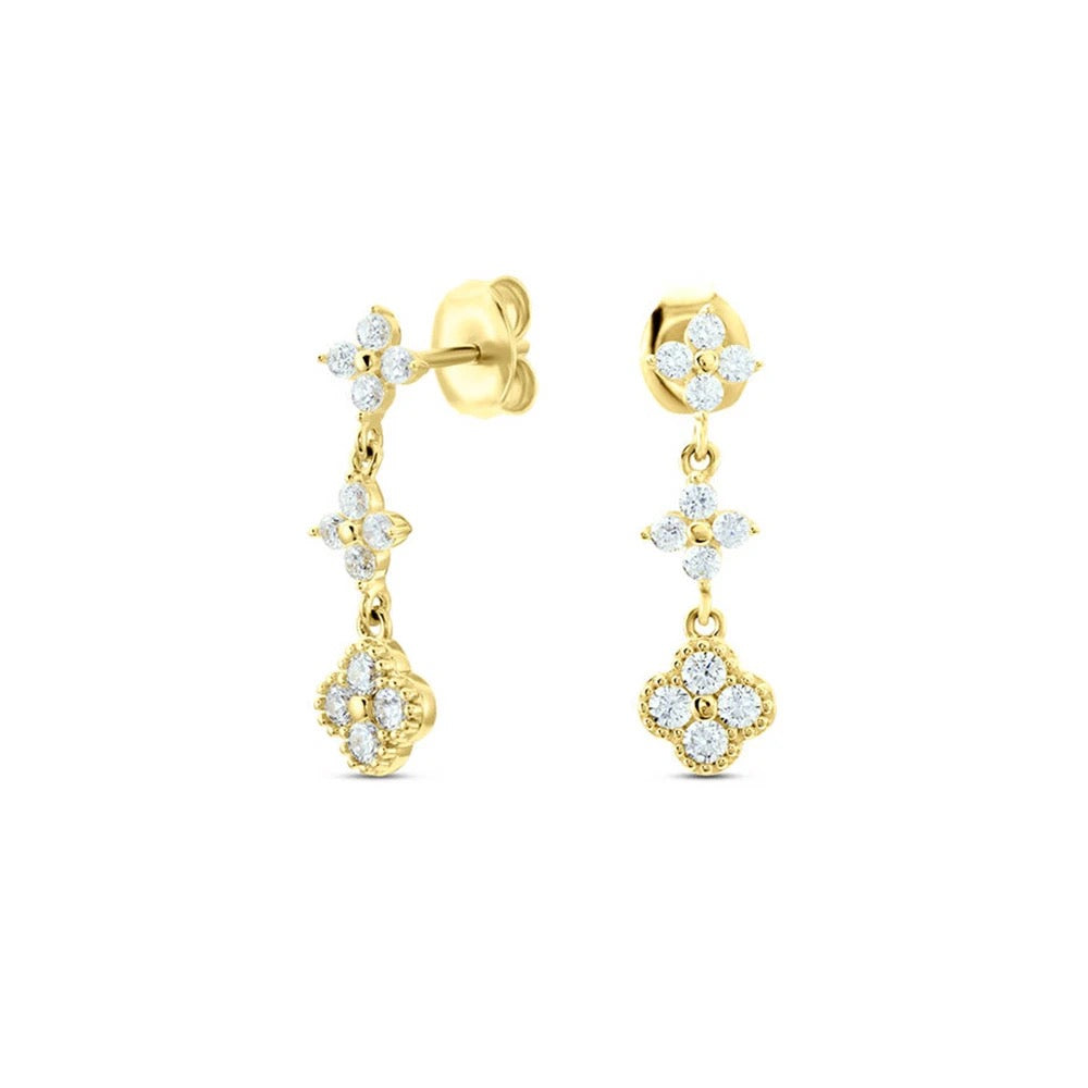 Aubrey Gold Plated Flower Earrings