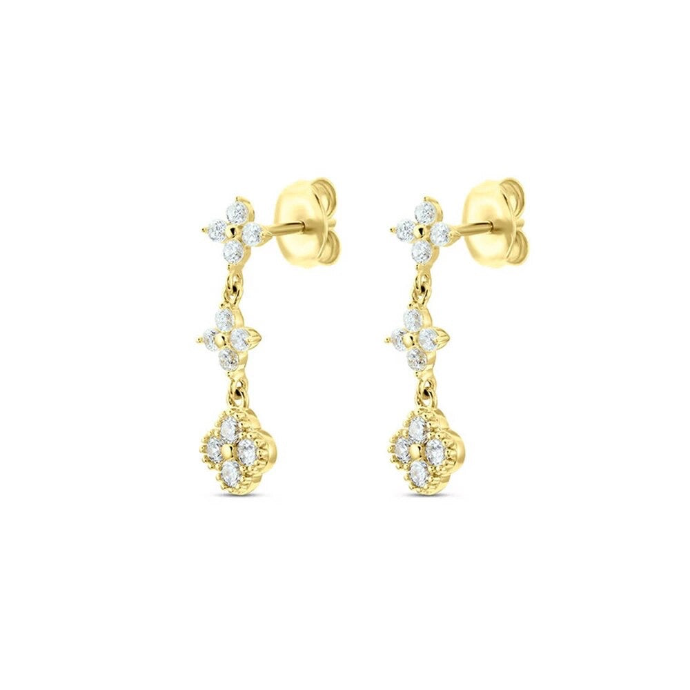 Aubrey Gold Plated Flower Earrings