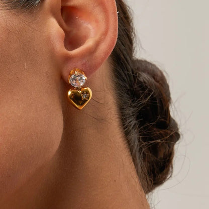 Meena Heart Zircon Earrings