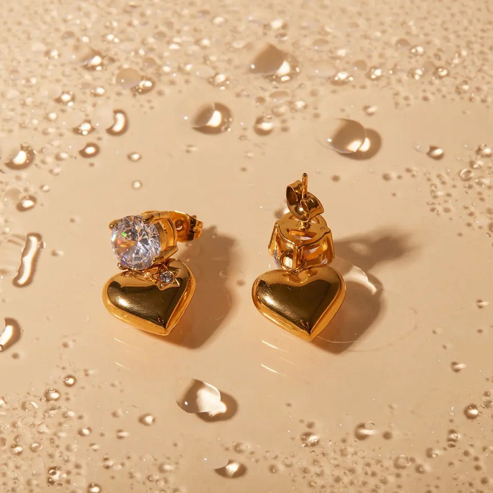 Meena Heart Zircon Earrings