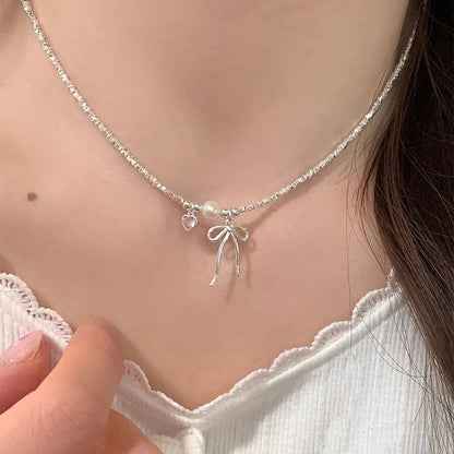 Mei Heart Bow Necklace