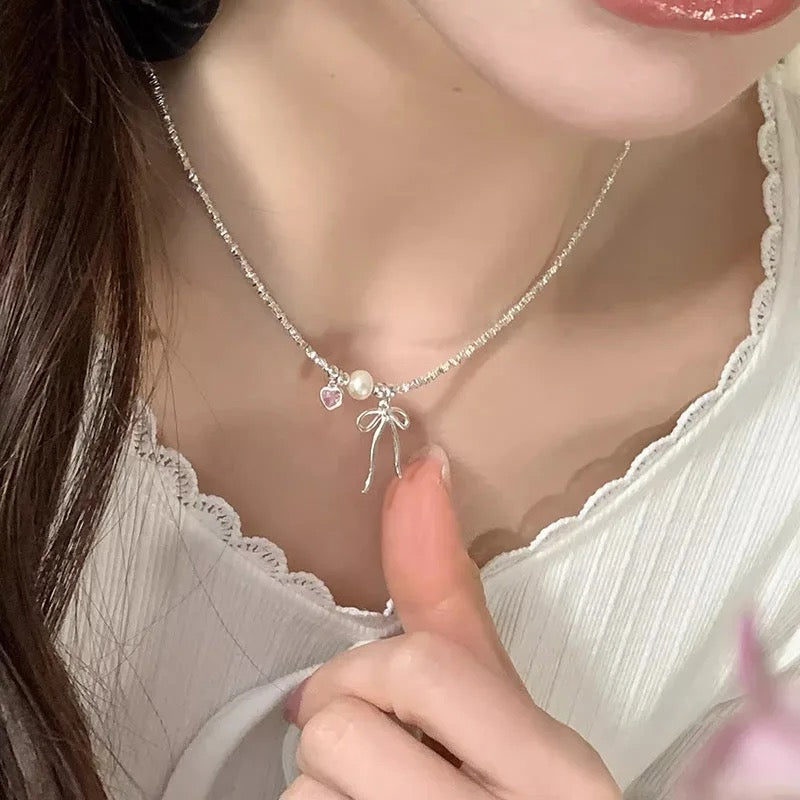 Mei Heart Bow Necklace