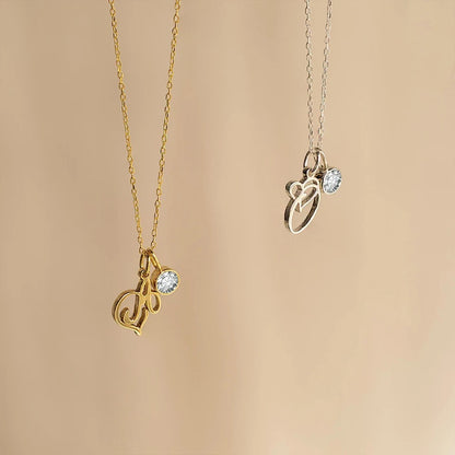 Letter Pendant Zircon Necklace