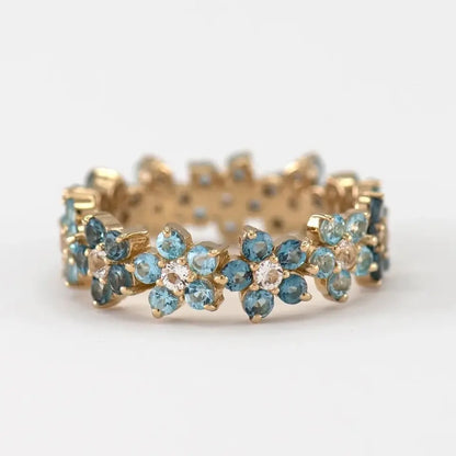 Aqua Flower Ring