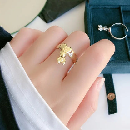 Mini Pendant Bear Ring