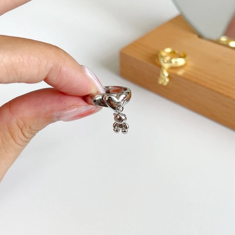 Mini Pendant Bear Ring