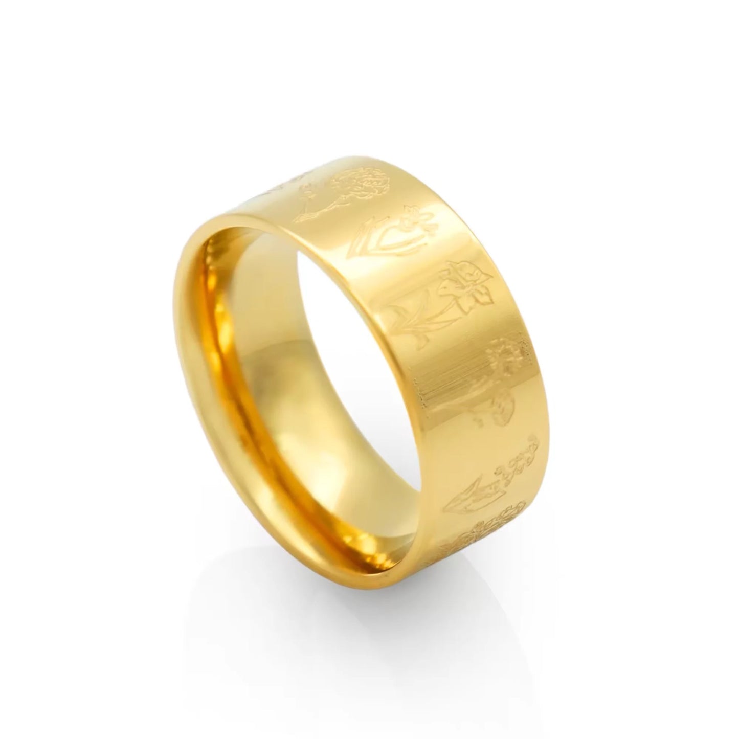 Ivy 18k Gold Plated Engraved Ring