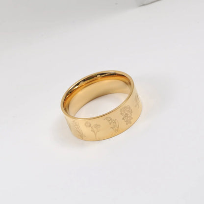 Ivy 18k Gold Plated Engraved Ring