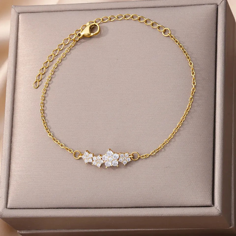 Flower Crystal Zircon Bracelet