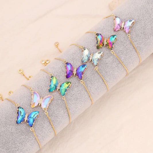 Gold Plated Butterfly Zircon Bracelet