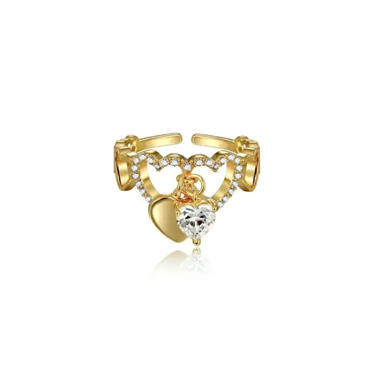 Zircon Heart Pendant Ring