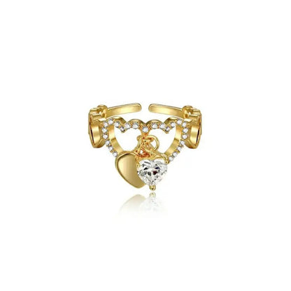 Zircon Heart Pendant Ring