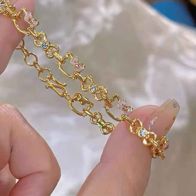 18K Gold Plated Hello Kitty Bracelet