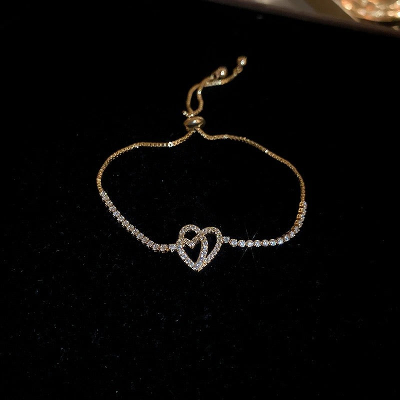 Lover Girl Zircon Heart Bracelet