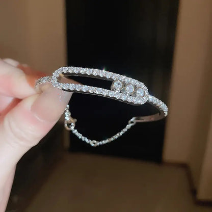 Hollow Geometric Zircon Bracelet