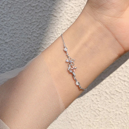 Flower Zircon Adjustable Bracelet