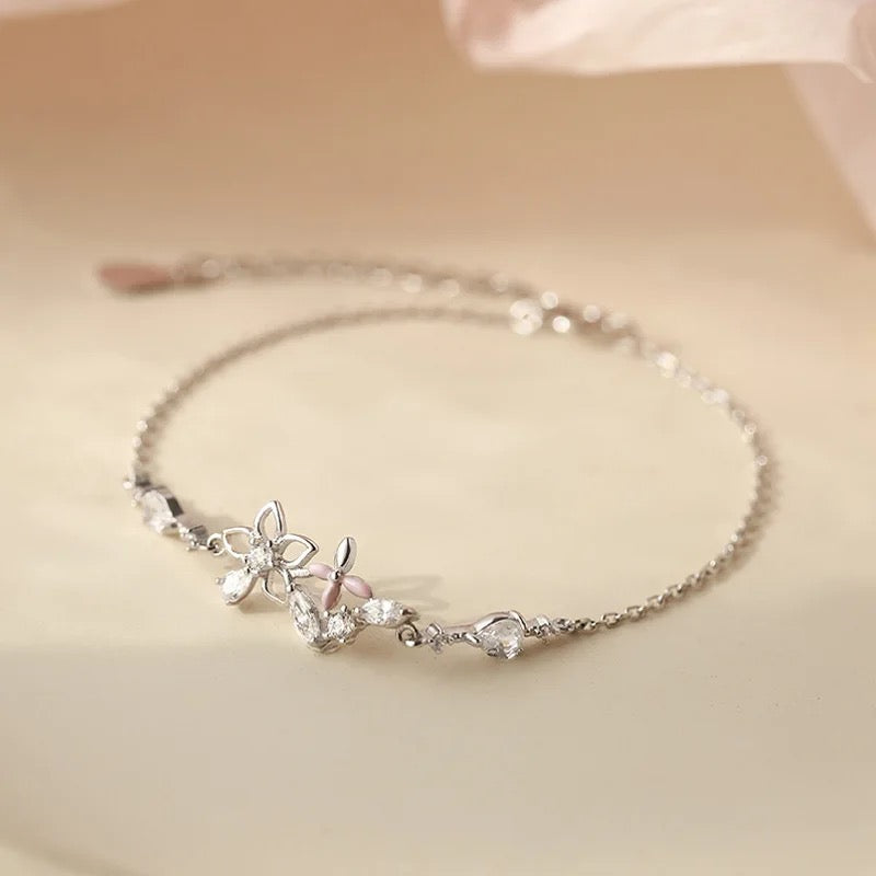 Flower Zircon Adjustable Bracelet