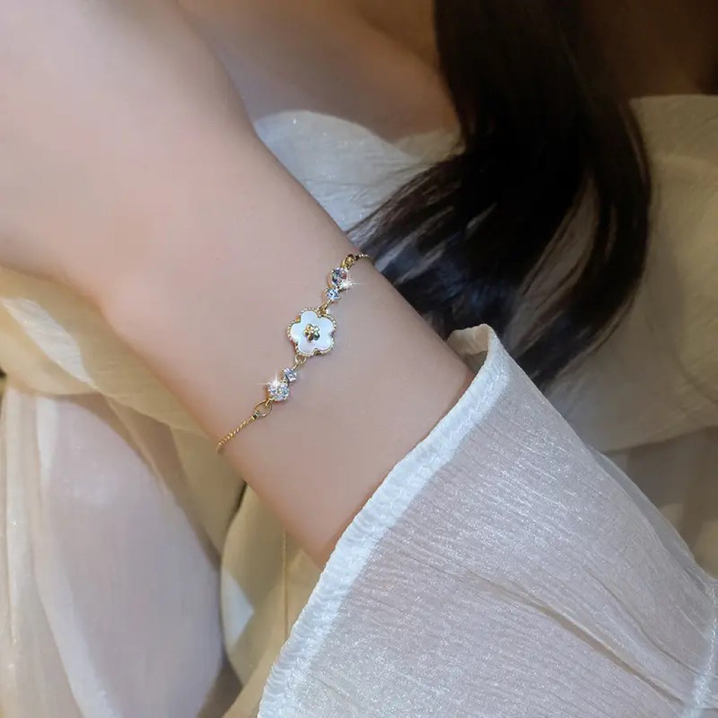 Shell Flower Zircon Bracelet