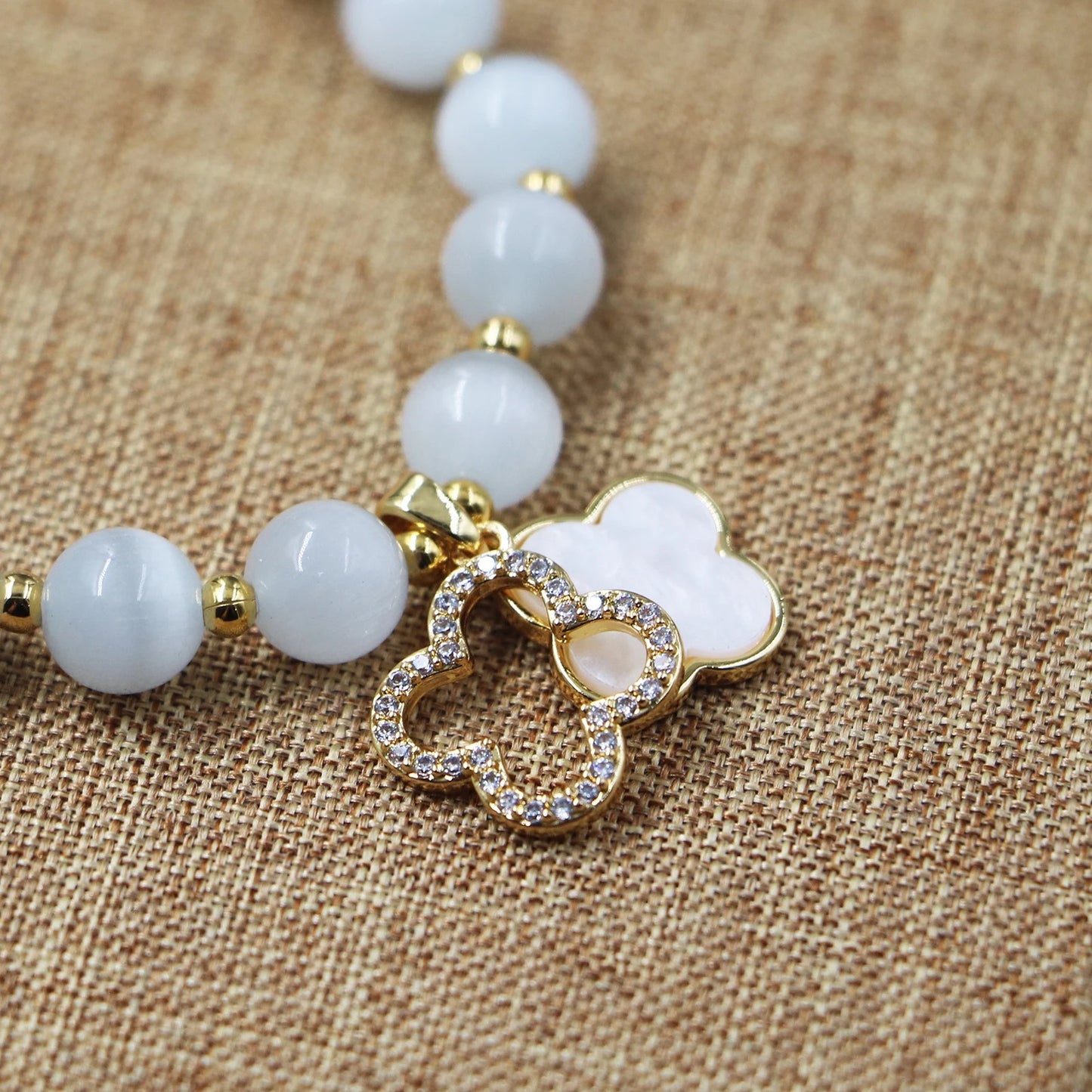 Opal Pearl Clover Bracelet