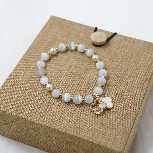 Opal Pearl Clover Bracelet