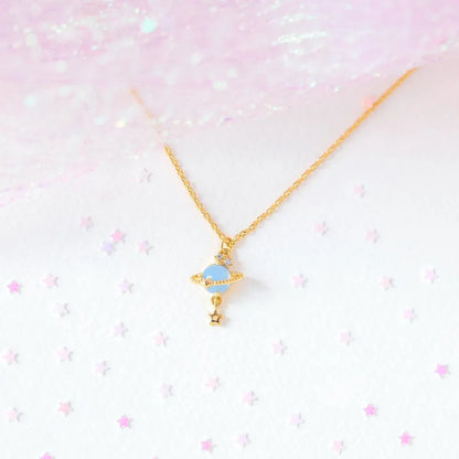 Star Planet Zircon Necklace