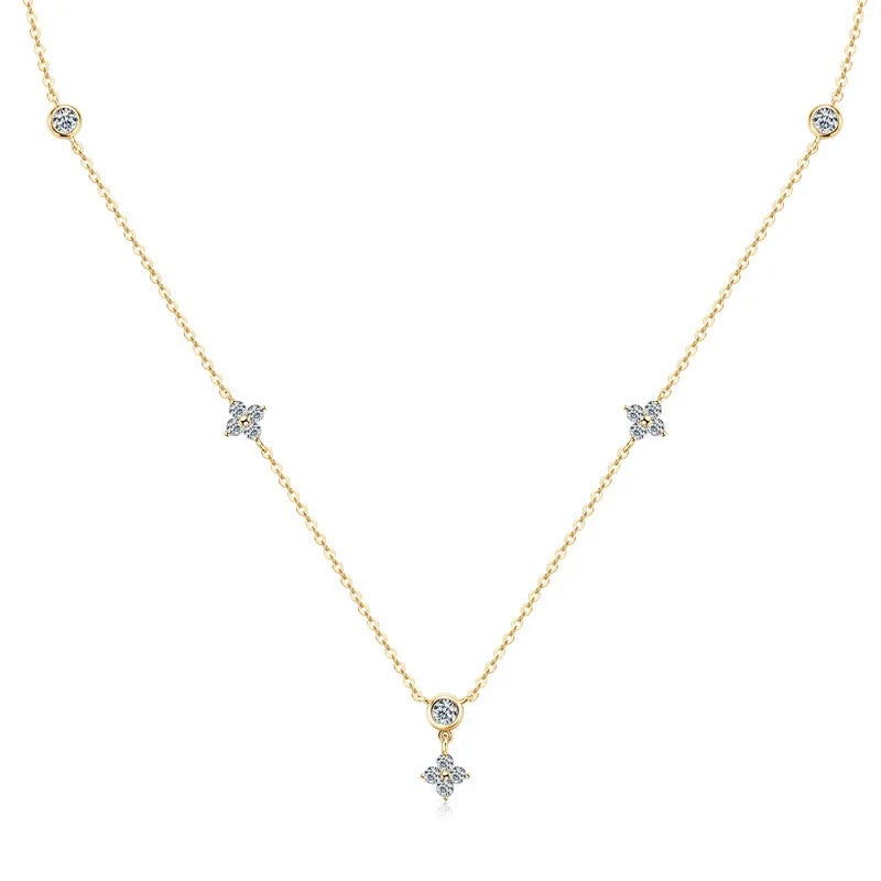 Four Leaf Clover Zircon Necklace