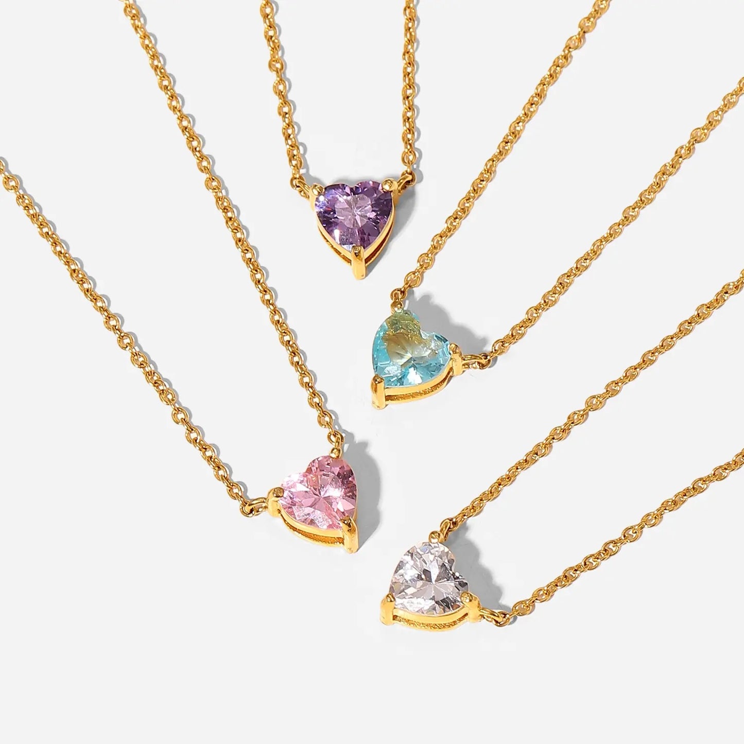 Heart Zircon Pendant Necklace