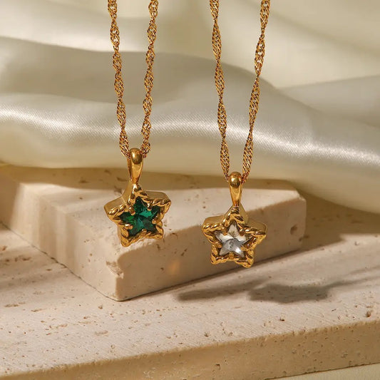 Star Zircon Pendant Necklace