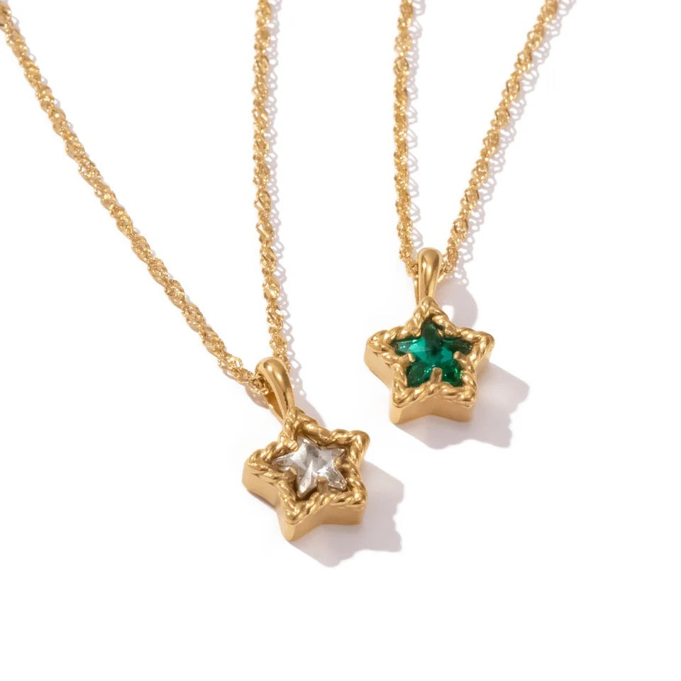 Star Zircon Pendant Necklace