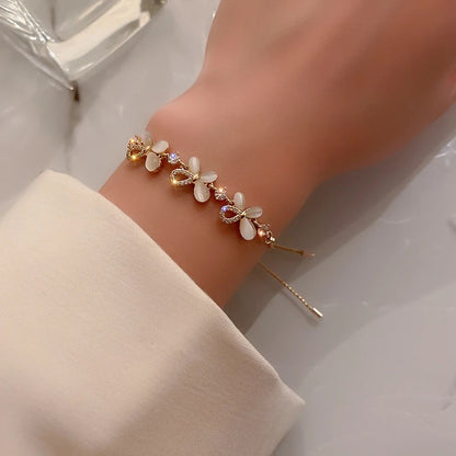 Moonstone Bow Zircon Bracelet