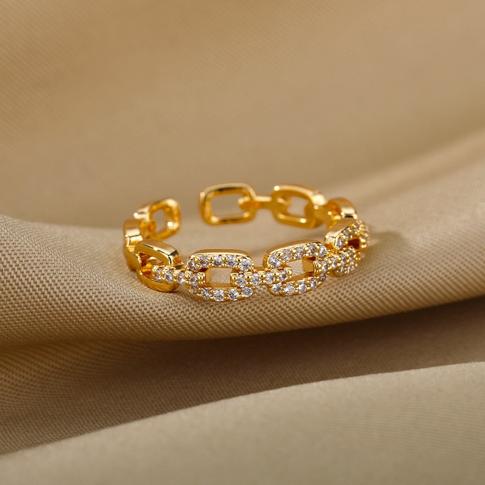 Chain Zircon Ring