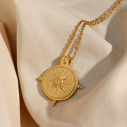 Compass Sun Pendant Necklace