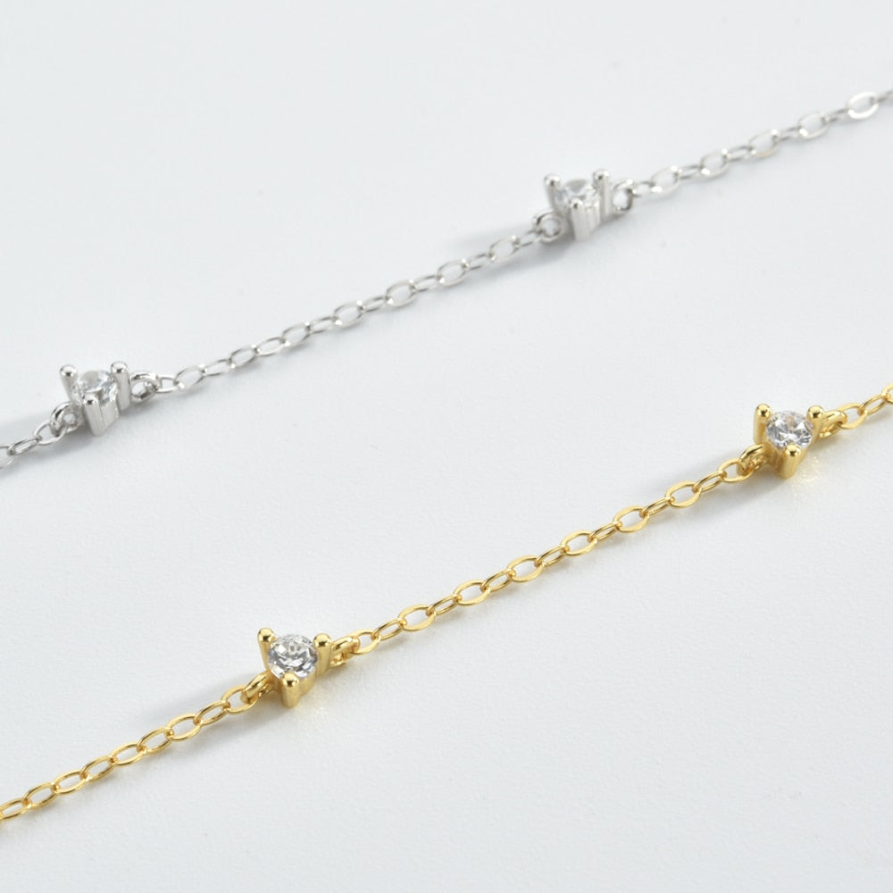 Zircon Charm Chain Bracelet