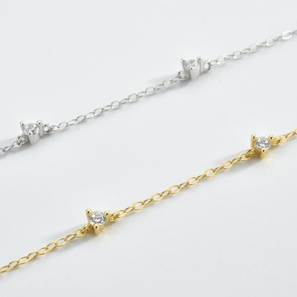 Zircon Charm Chain Bracelet