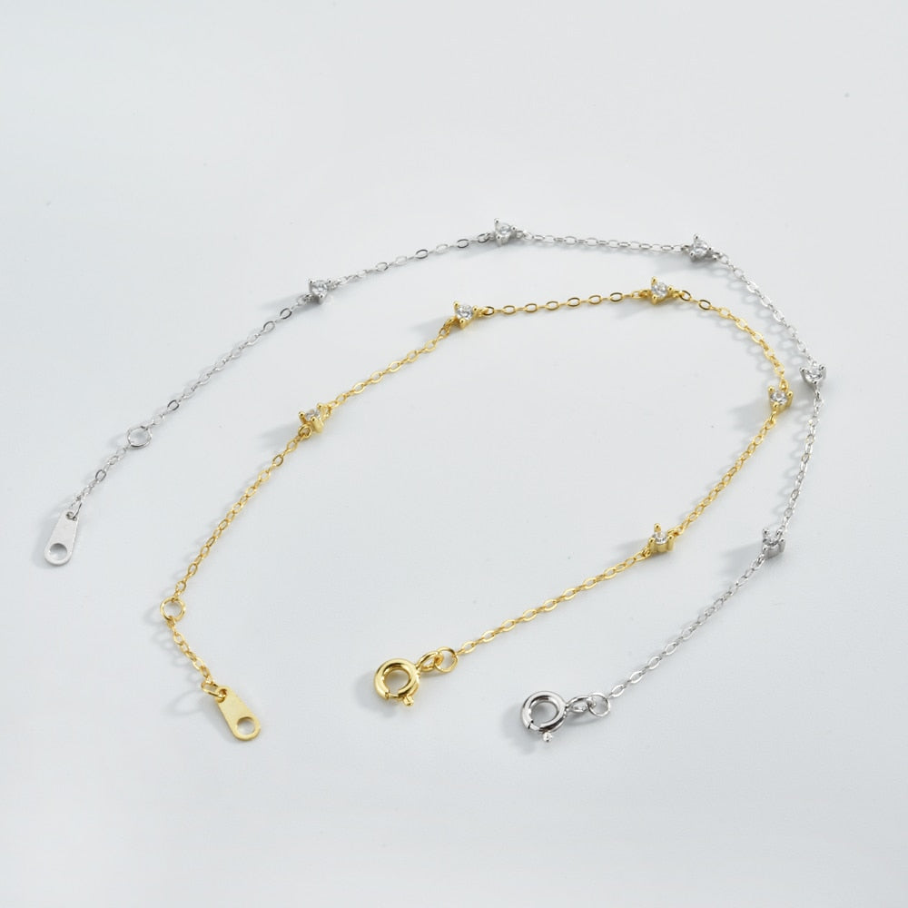 Zircon Charm Chain Bracelet