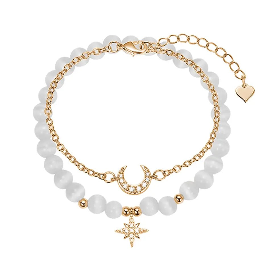 Pearl Star Crescent Bracelet