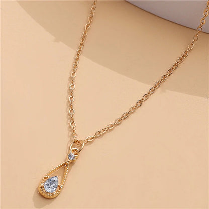 Water Drop Zircon Pendant Necklace