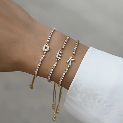 Zircon Letter Bracelet