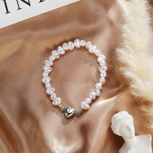 Pearl Magnetic Heart Bracelet