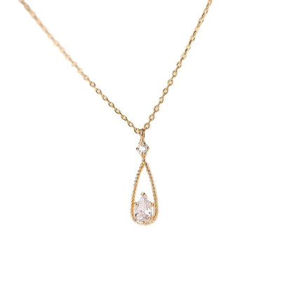 Water Drop Zircon Pendant Necklace